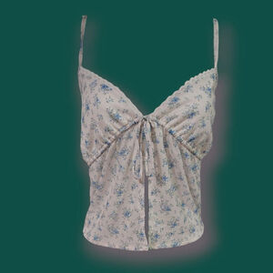 RSQ Tie-Front Floral Tank – XL – Cottagecore Tank Top